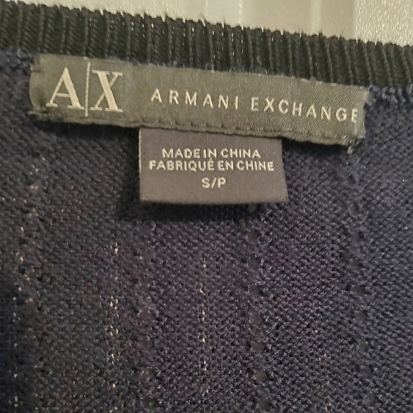 ARMANI EXCHANGE LIGHT WEIGHT LONG SLEEVE CREW NECK NAVY BLUE SWEATER BLOUSE. SML - Picture 4 of 11